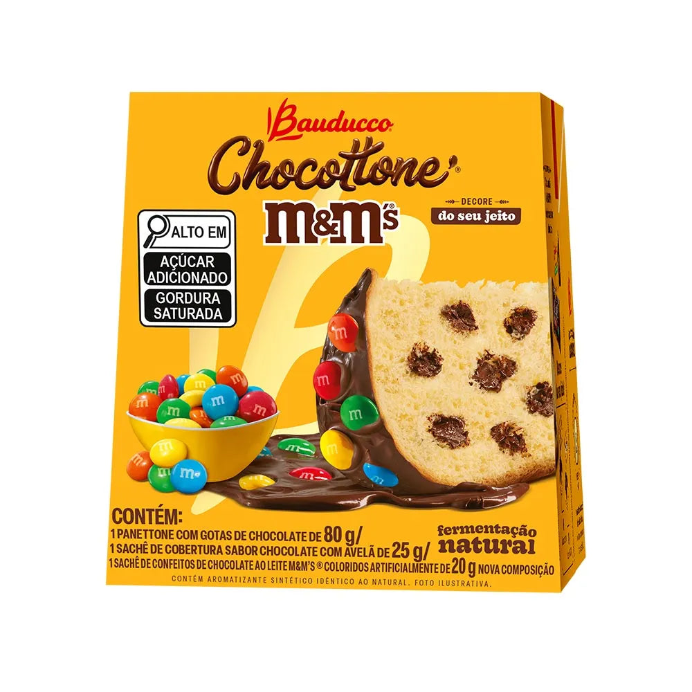 Mini Chocottone M&M's Bauducco 80g | 24 unidades